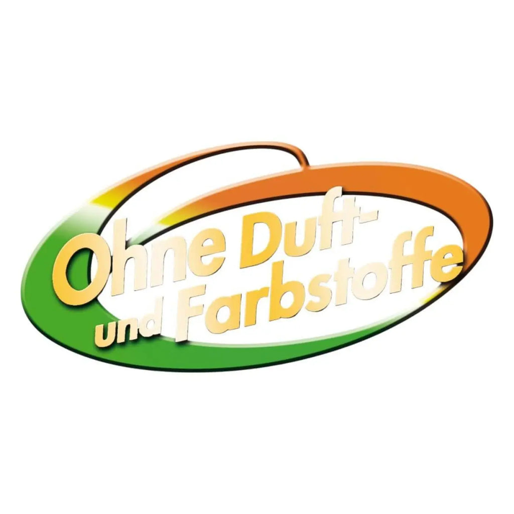 Oval logo mit gelbem text ohne duft- und farbstoffe auf grün-orangem verlauf für lösung glöckner nr 9 sprüh-ex-reiniger