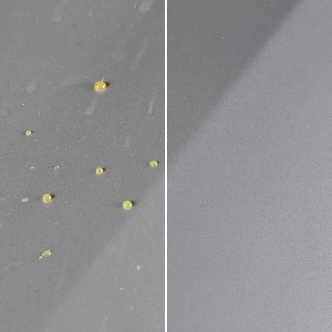 Gelbe kugelförmige harzperlen auf grauer oberfläche für sonax baumharzentferner 400ml