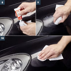 Orange und weiße tube des gonna autolackreparaturprodukts sonax kratzerentfernerset lack, rückseite sichtbar