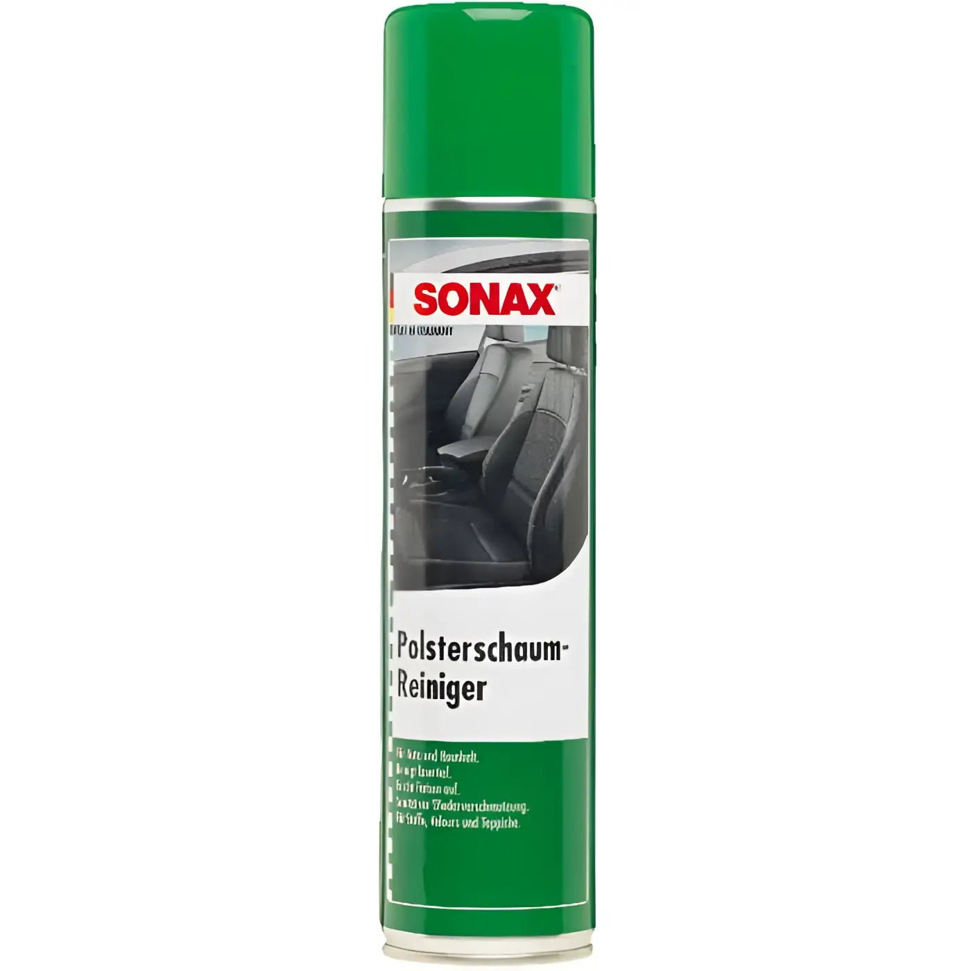 Grüne sonax polsterschaumreiniger aerosol dose 400ml zum reinigen von autoinnenräumen aus textilien