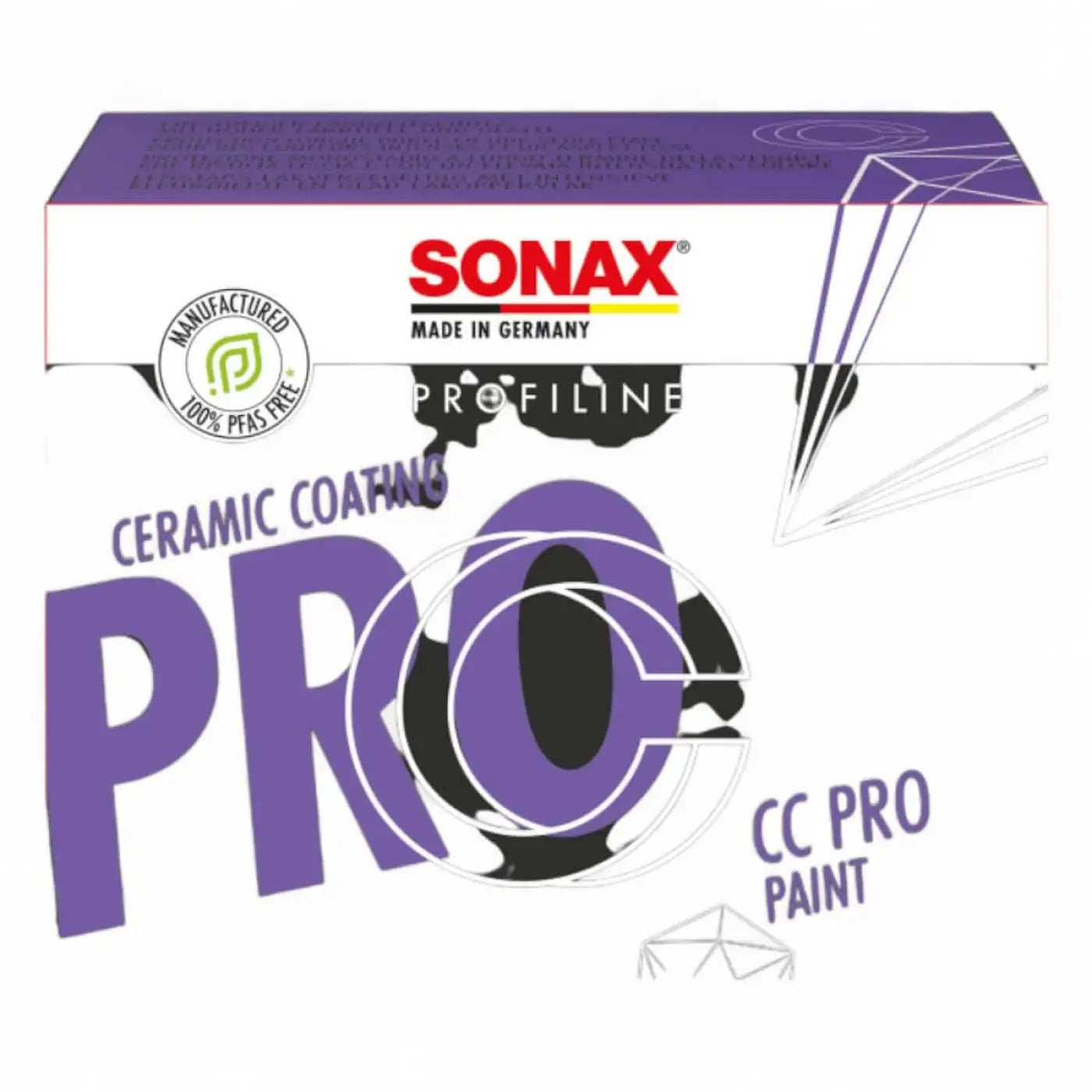 Sonax profiline ceramiccoating cc pro keramikversiegelung in einer eleganten lila und weißen box mit fetter schrift