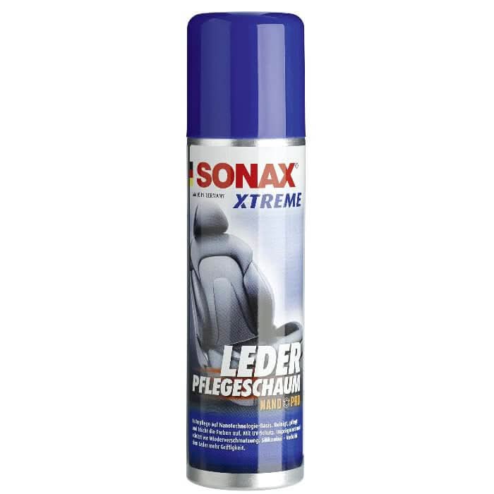 Blue-capped sonax xtreme lederpflegeschaum spraydose silber mit auto sitz motiv zur lederpflege 250ml