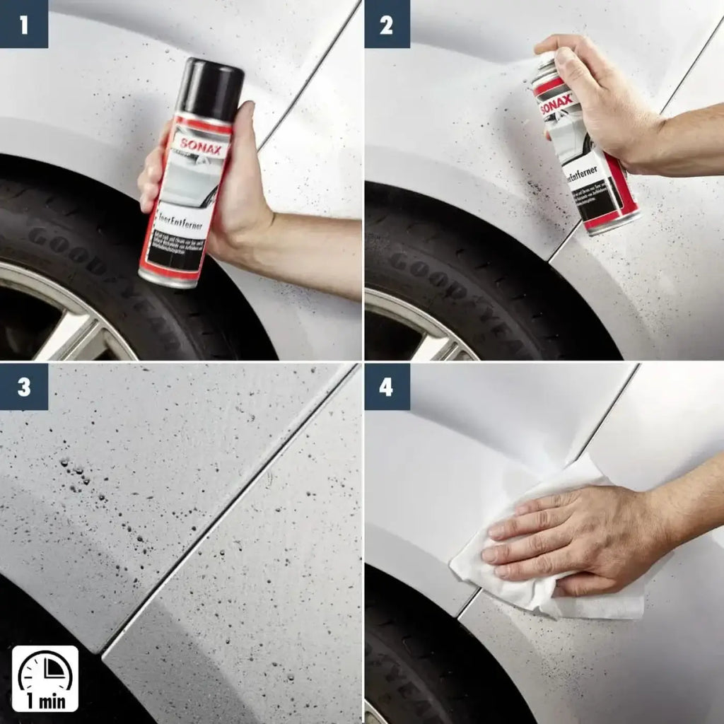 Sonax teerentferner 300ml spraydose in rot und weiß mit schwarzem deckel zur lackpflege am auto