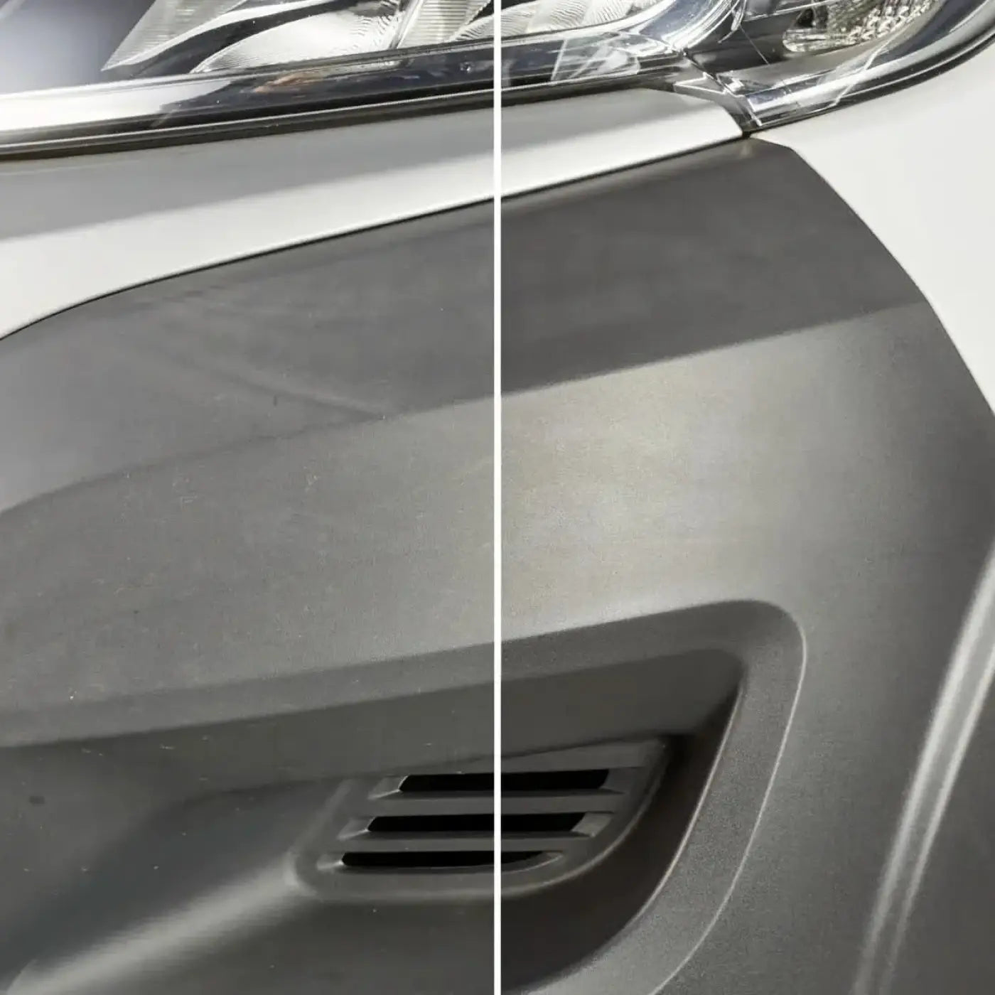 Mattschwarze vorderstoßstange mit integrierten lufteinlassöffnungen für sonax tiefenpfleger matt oder glänzend