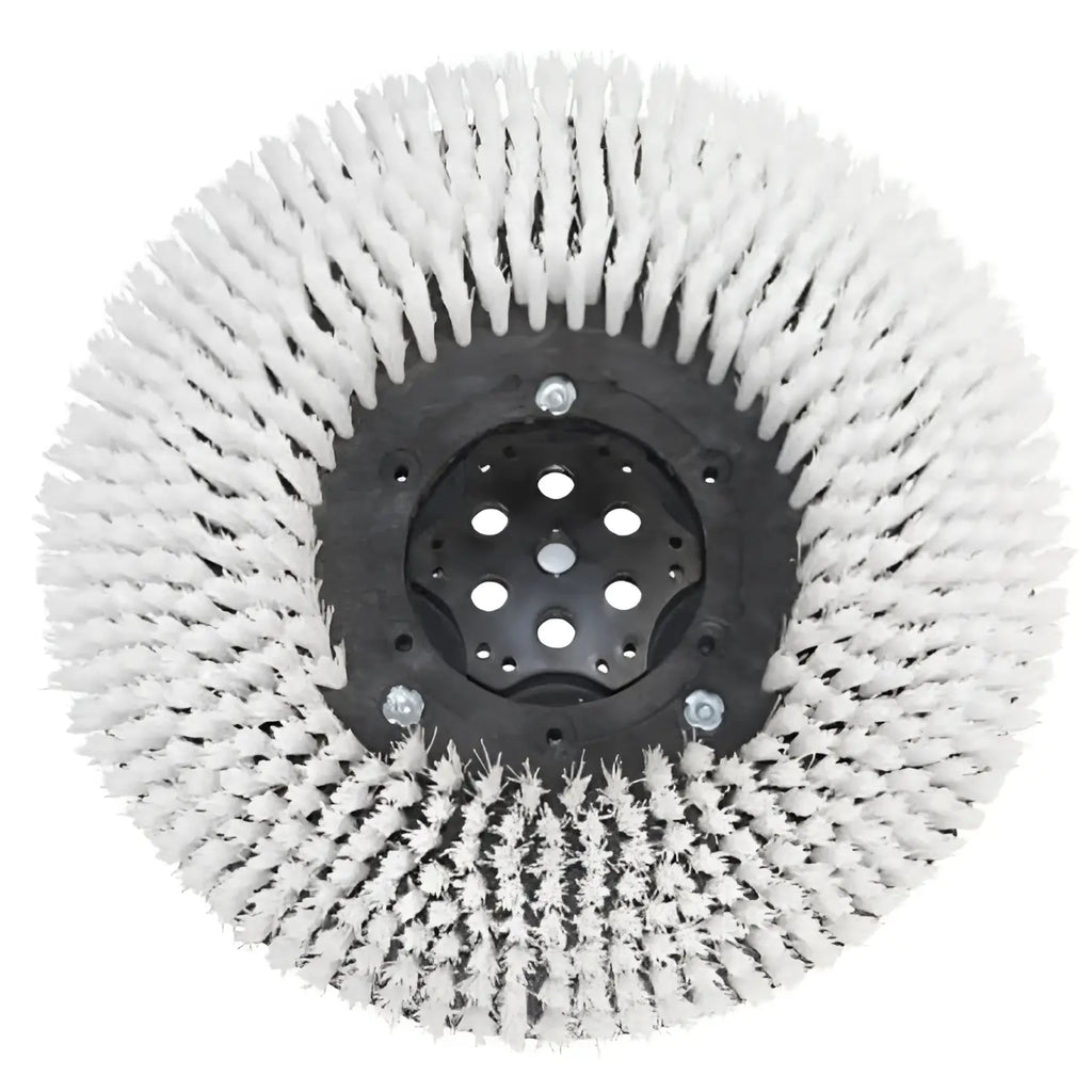 Weißer nylon-bürstenbodenpinsel mit schwarzem zentralsystem für tennant schrubbteller 16 zoll 41 cm