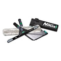 Ungu er akn12 ergotec ninja 4in1 fensterputzset mit schwarz-grauen mikrofasertüchern und grünen akzenten
