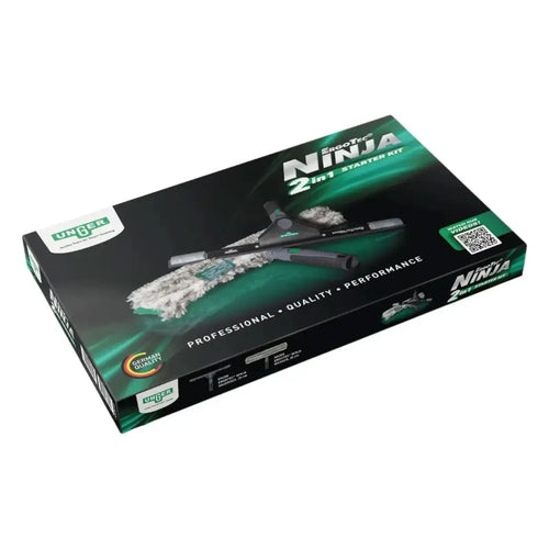 Grün-schwarze box für unger ergotec ninja starter fensterputzer-set 2in1 akn10 mit ecotec 2-in-1 starter kit