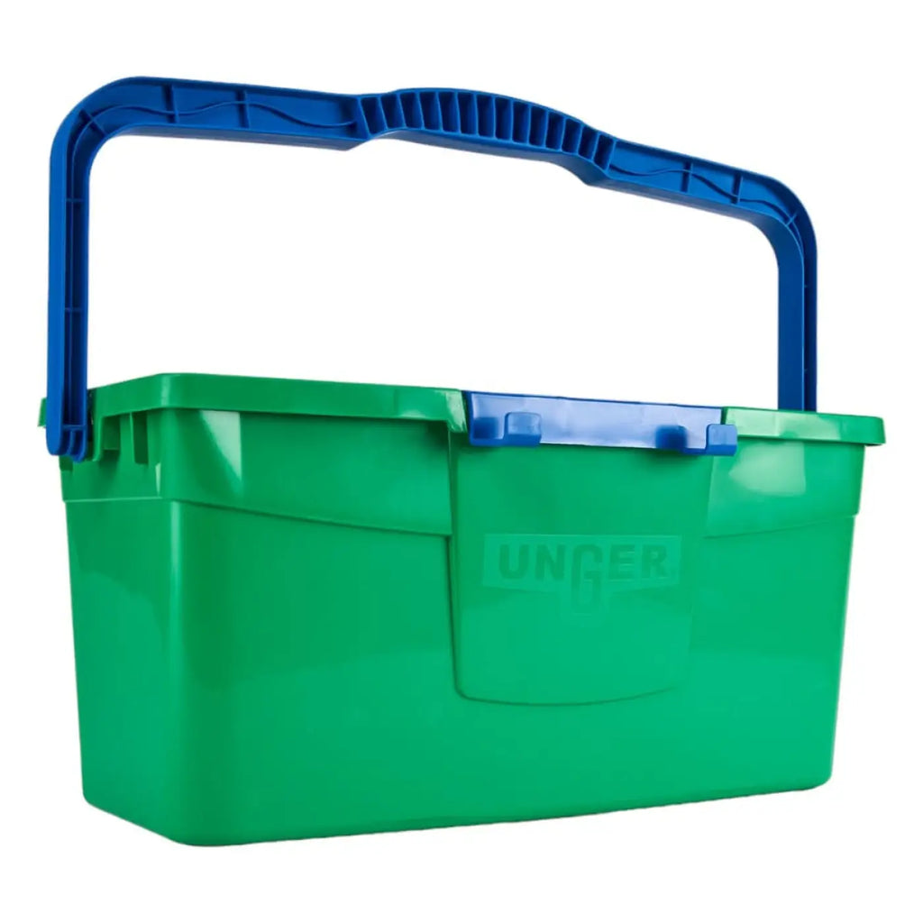Unger green label eimer 12 liter grüne plastikwanne mit blauem griff und passenden blauen verschlüssen