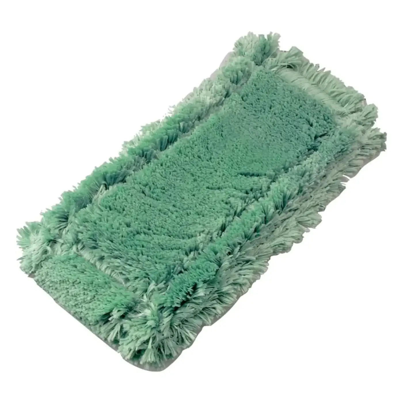 Rectangular mint green microfiber dust mop head with plush shaggy texture and fringed edges for unger mikrofaser waschpad phw20