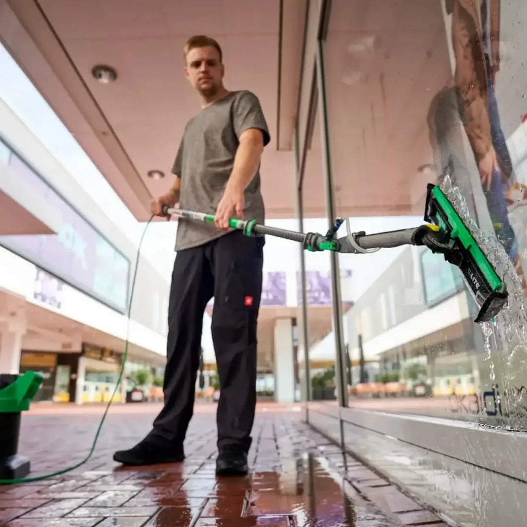 Unger nLite PowerPad griff mit mikrofasertuch grün und schwarz fensterreinigungsstab mit langem griff