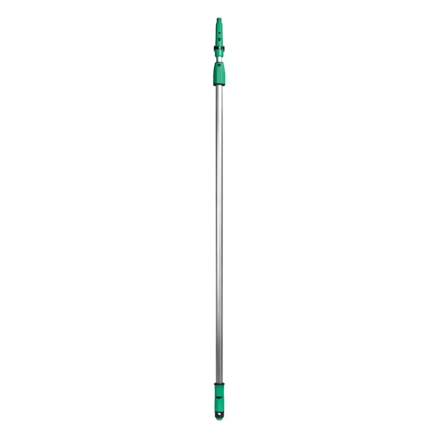 Grüne und silberne teleskopstange aus aluminium mit einstellbaren sektionen ungler optiloc 2-teilig
