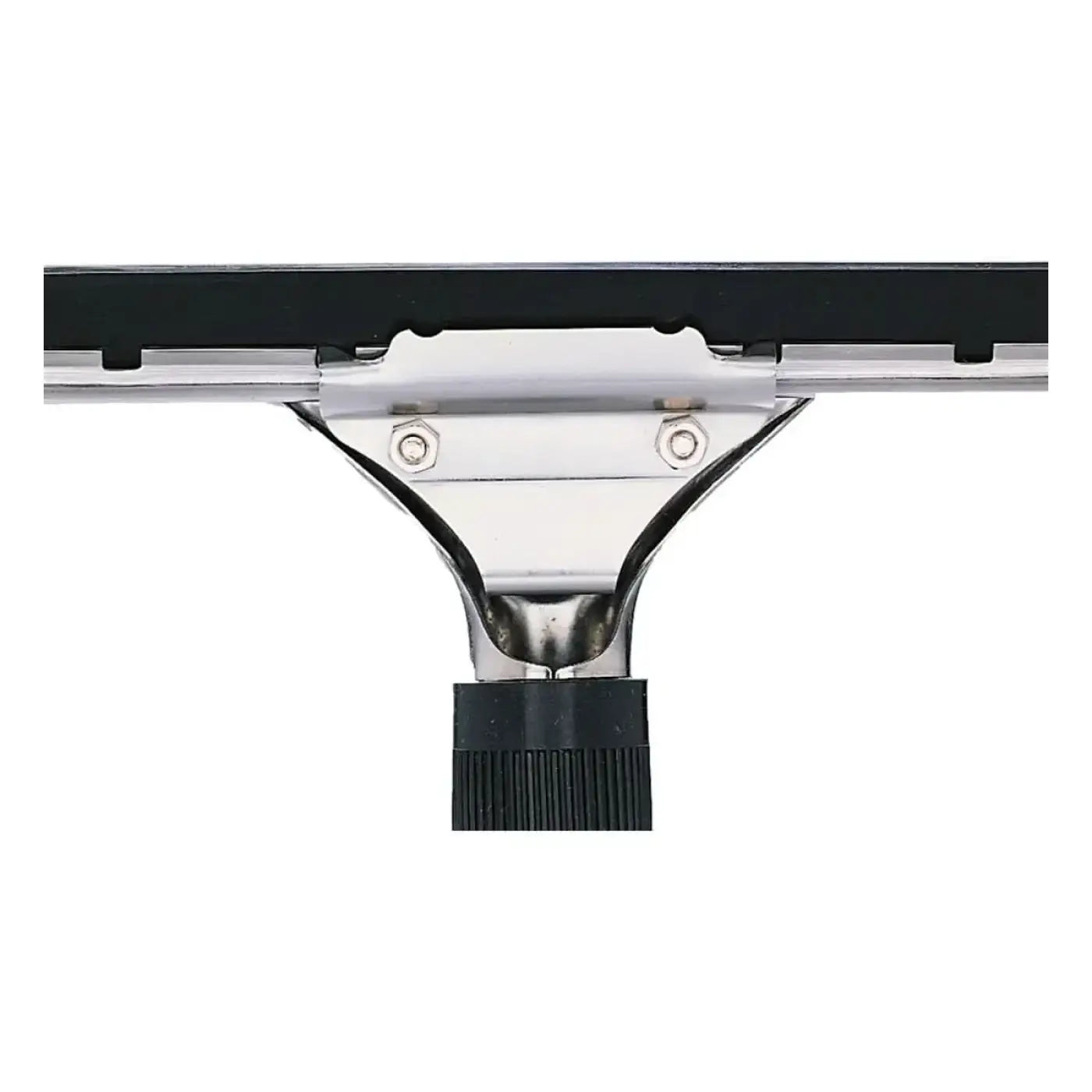 Silberner metal squeegee kopf mit schwarzer gummilippe und strukturierter griffbasis im unger pro starter set 2in1 akg10