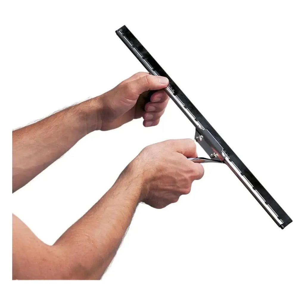 Silberner ungger s wischer weich se metall squeegee mit schwarzer gummilippe und verstellbarem griffmechanismus