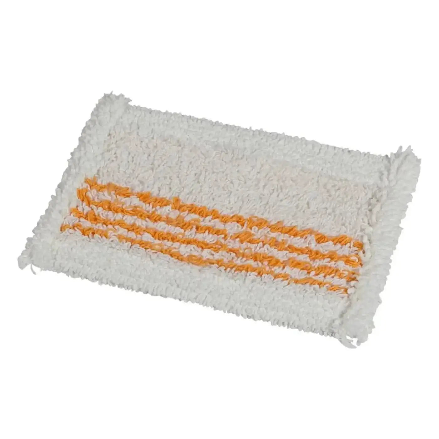 Weißes mikrofasermoppkopf mit drei horizontalen orangen streifen vermop twix tronic wischmop 30 cm