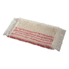 Creamfarbener badematte mit roten horizontalen streifen und fransen passend zum vermop twixter classic wischmop 40cm