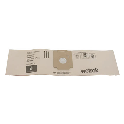 Sac filtre en papier Wetrok Comfort Monovac Durovac 6 litres lot de 10