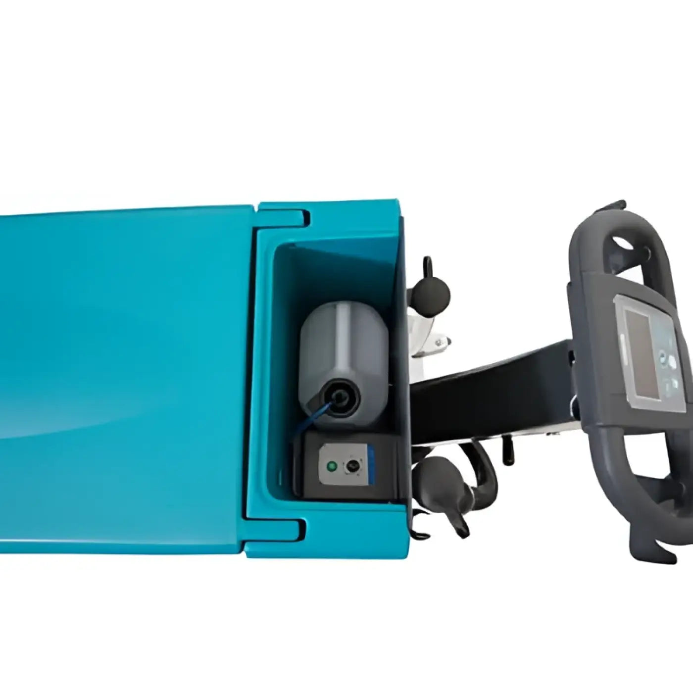 Turquoise plastic wetrok duomatic endurer 60 standard cleaning machine with black handle and digital display