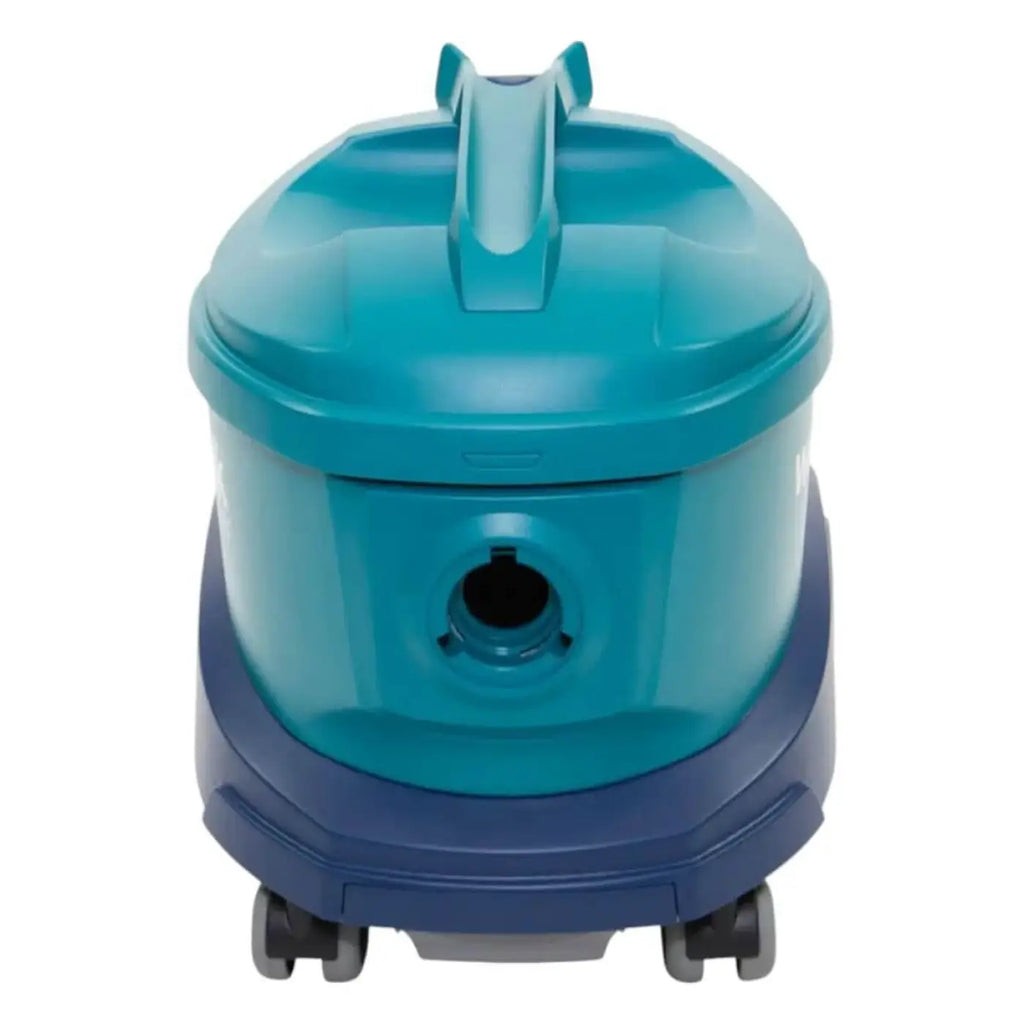 Wetrok durovac 6 trockensauger in türkis und marineblau mit robustem kunststoffgehäuse griff und laufrollen