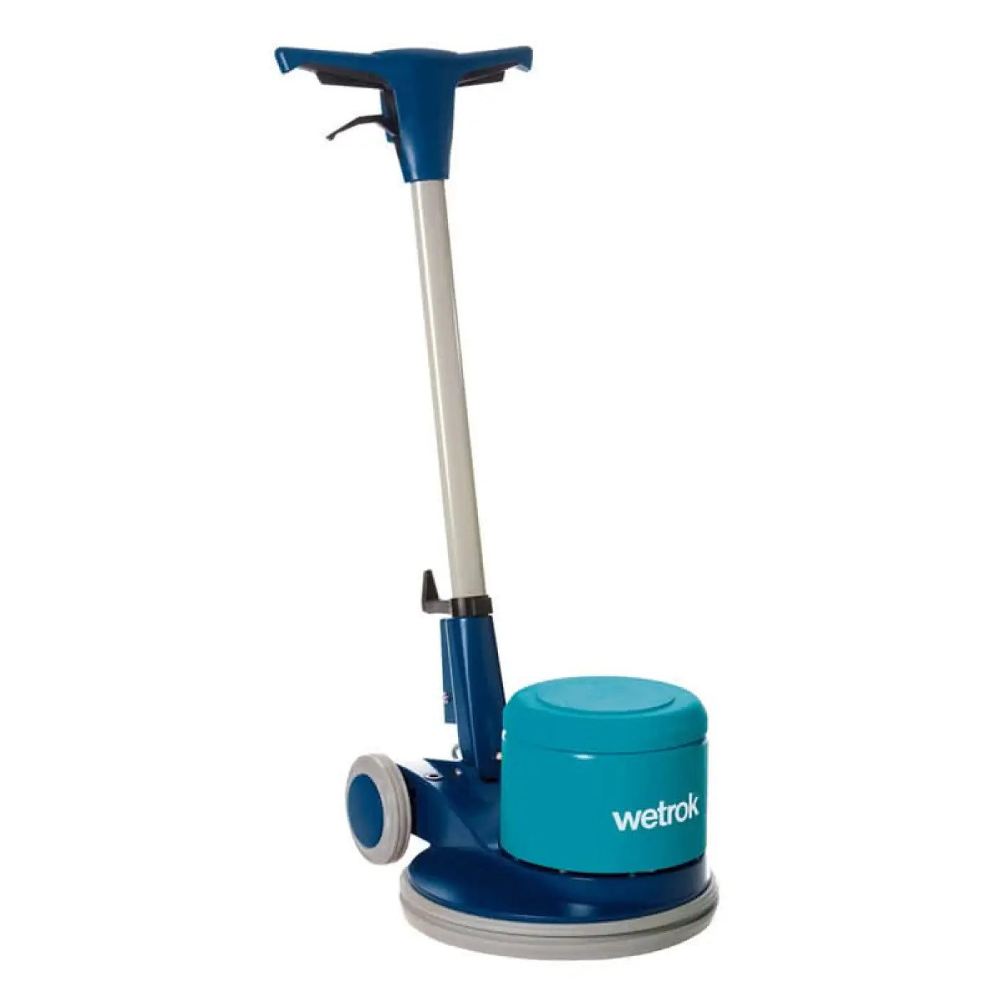 Blue und teal Wetrok Monomatic low speed einscheibenmaschine 43cm mit silbernem griff und schwarzer grifffläche