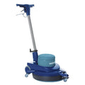 Blauer wet-kleen bodenpolierer mit türkisfarbenem motorgehäuse und silbernem griff wetrok monomatic ultra speed einscheibenmaschine
