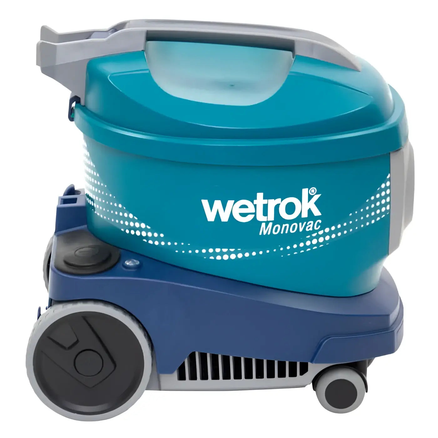 Teal und blaue wetrok monovac freedom kabelloser staubsauger mit grauen akzenten für nass- und trockenreinigung