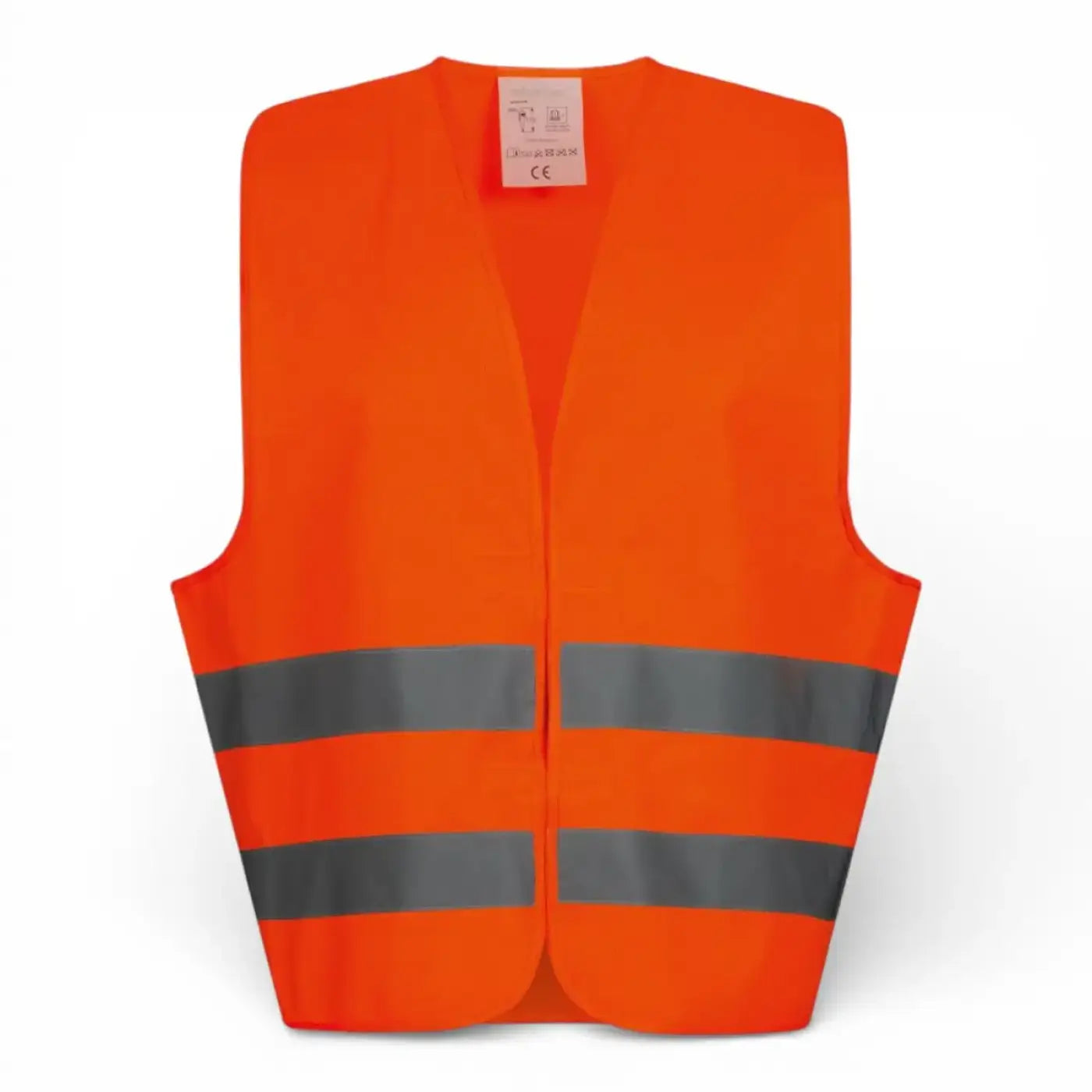 Wica-tex® oskar 22686 warnweste in leuchtorange mit zwei reflektierenden grauen horizontalstreifen