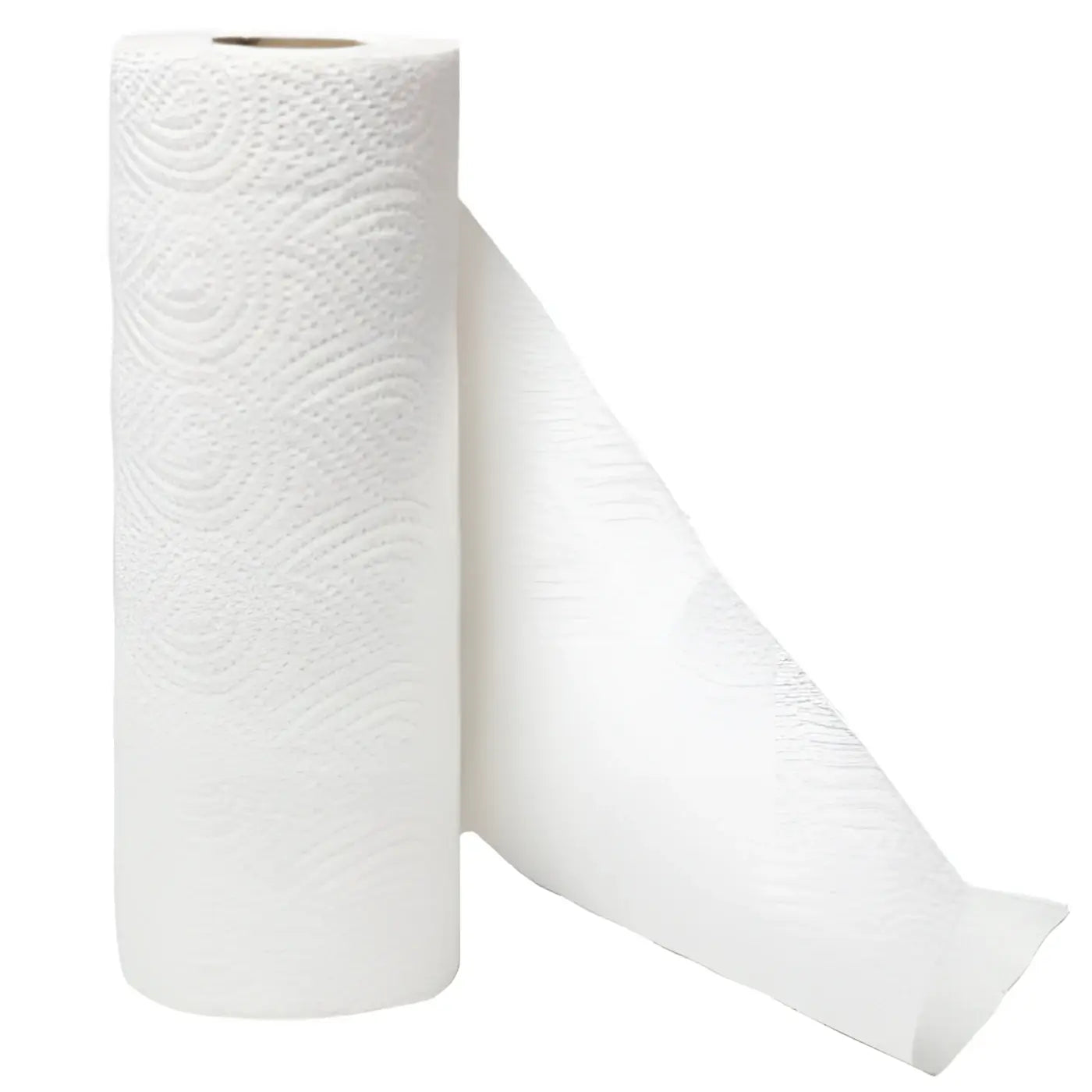 Ein rolle weiße wipex küchenrolle 3-lagig mit subtil geprägtem wellenmuster 50 blatt 4er pack